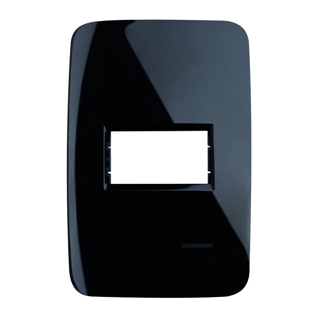 [N0371-NG] PLACA 1 VENTANA NEGRO