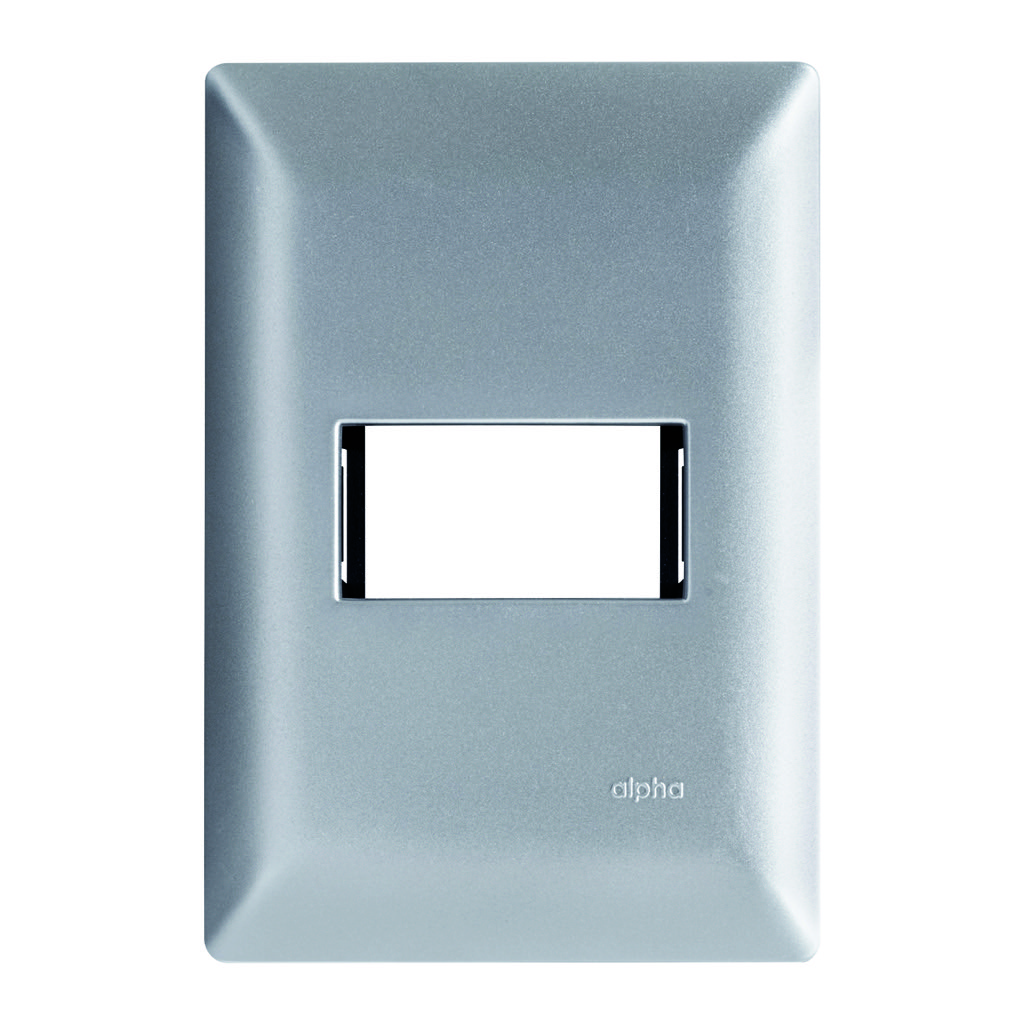 [E913SL1] PLACA 1 VENTANA SILVER