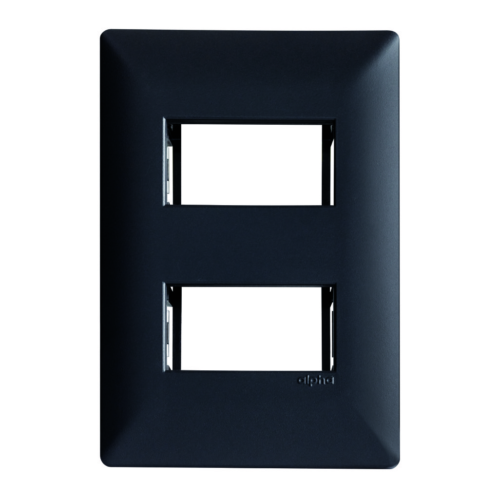 [E913BK2] PLACA 2 VENTANAS BLACK