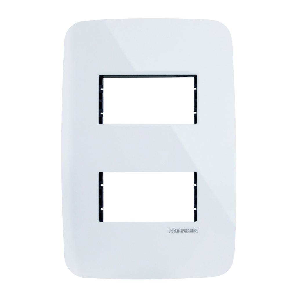 [N0372-BL] PLACA 2 VENTANAS BLANCA