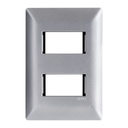 PLACA 2 VENTANAS SILVER