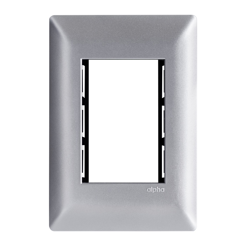 [E913SL3] PLACA 3 VENTANAS SILVER