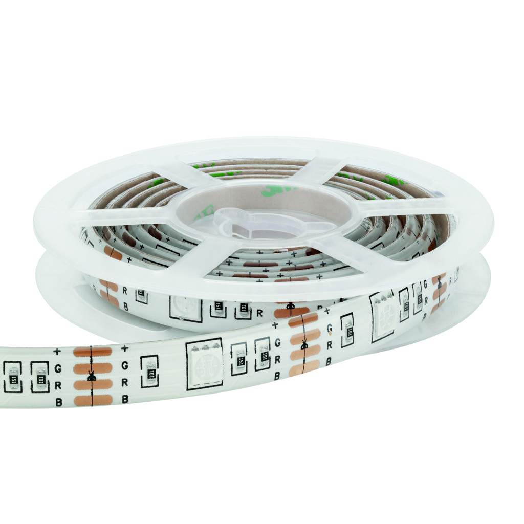 TIRA DE LED RBG+W CPN ALIMENTACIO DE BATERIAS Y CONTROL  MANUAL