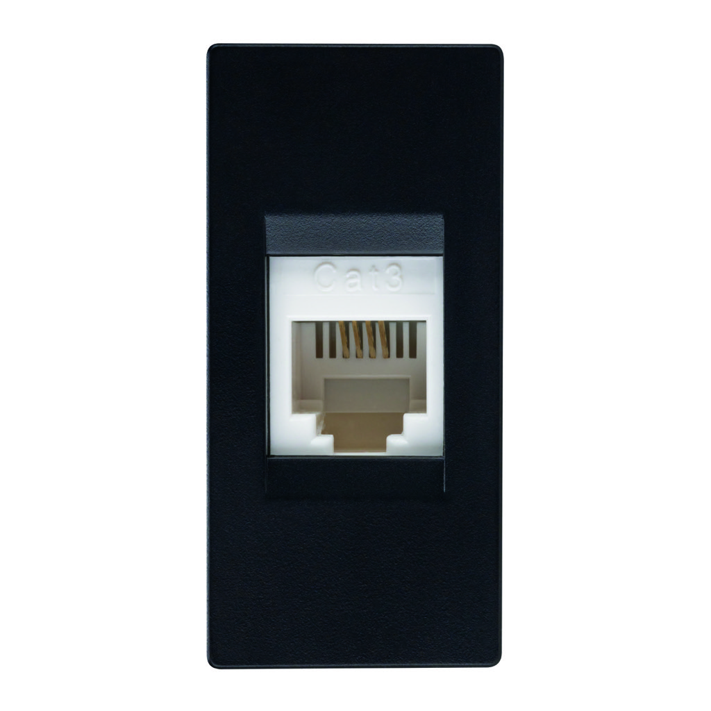 [N1117-NS] TOMA TELEFONICA 4H RJ11 NEGRO SOFT