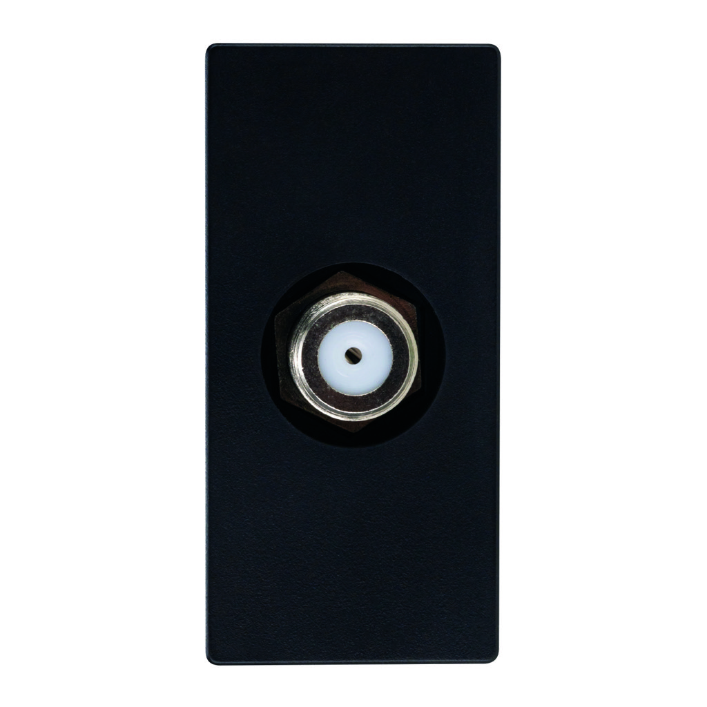 TOMA TV COAXIAL (ROSCADO) NEGRO SOFT
