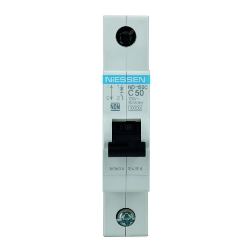[ND-150C] INTERRUPTOR TERMOMAGNETICO DIN 1X50A CURVA C (10KA)
