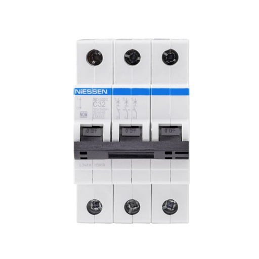 [ND-332C] INTERRUPTOR TERMOMAGNETICO DIN 3X32A CURVA C (10KA)