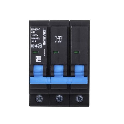 [EP-320C] INTERRUPTOR TERMOMAGNETICO PLUG 3X20A CURVA C