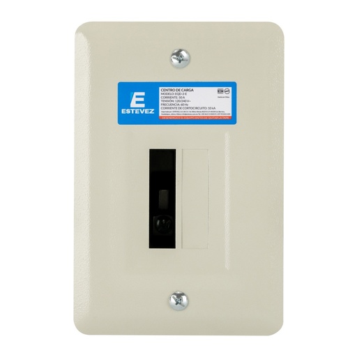 [EQD-2-E] CENTRO DE CARGA DE EMPOTRAR METALICO PLUG PARA 2 POLOS 1 FASE 50A