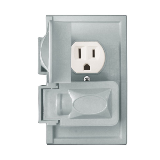 [DUP-IP-1522] CONTACTO DUPLEX 2P + T P/INTERPERIE CON PLACA ALUMINIO