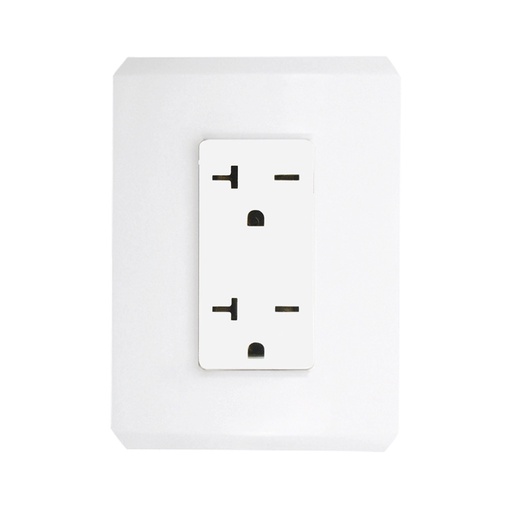 [N4323-BP] CONTACTO DUPLEX COMERCIAL NEMA 6-20R (CHINO) C/ PLACA STEP BCO POLAR