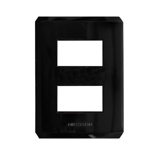 [N4372-NP] PLACA STEP 2 VENTANAS NEGRO PIANO