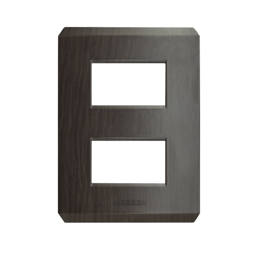 [N4372-WG] PLACA STEP 2 VENTANAS WENGUE