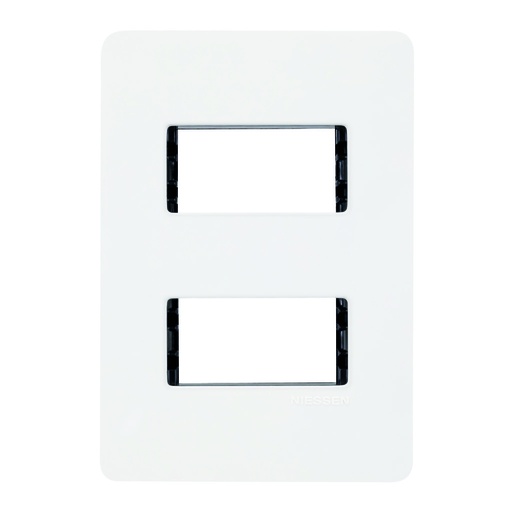 [N1372-BN] PLACA 2 MOD BLANCA CHASIS NEGRO
