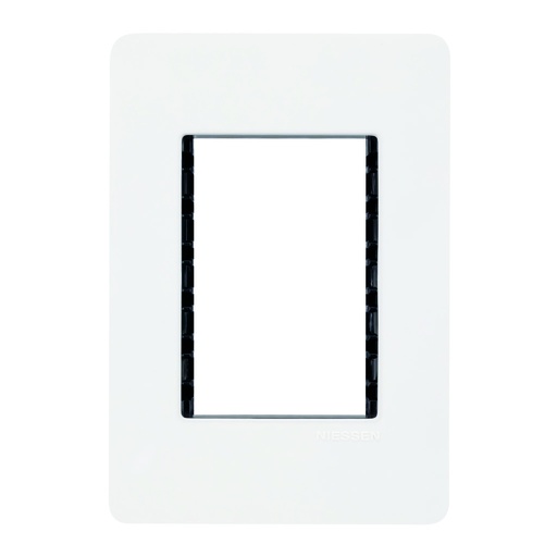 [N1373-BN] PLACA 3 MOD BLANCA CHASIS NEGRO