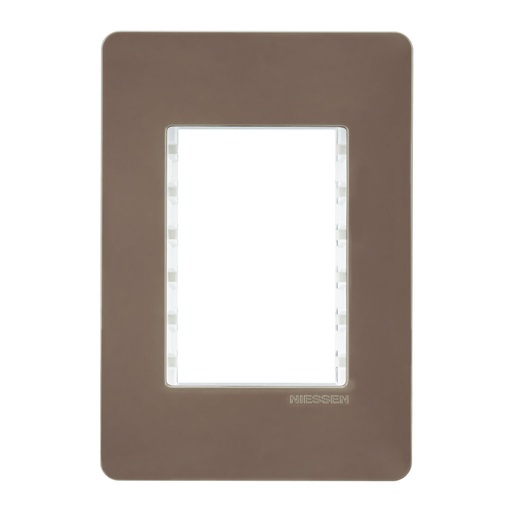[N1373-CT] PLACA 3 MOD CHOCOLATE CHASIS BLANCO