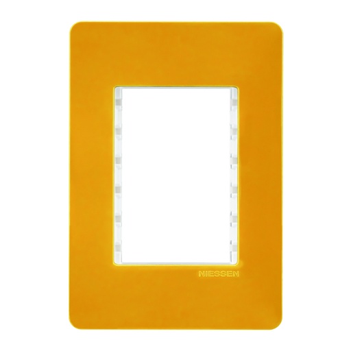 [N1373-MS] PLACA 3 MOD MOSTAZA CHASIS BLANCO