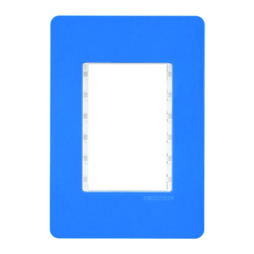 [N1373-AZ] PLACA 3 MOD AZUL CHASIS BLANCO