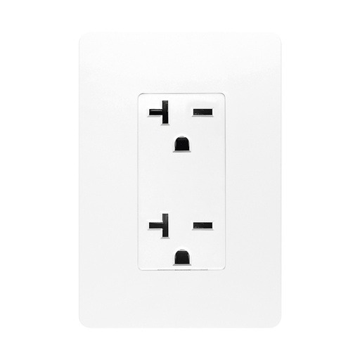 [N1323-BL] CONTACTO DUPLEX COMERCIAL NEMA 6-20R (CHINO) C/ PLACA BCO ALPINO