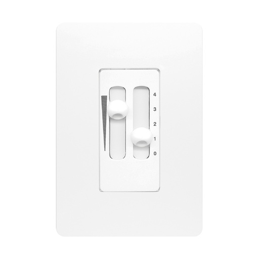 [N1332-BL] CONTROL DE VENTILADOR / LUZ DESLIZABLE C/ PLACA UNNO BLANCO