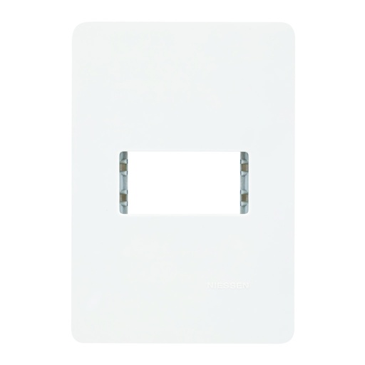 [N1371-BL-GP] PLACA BLANCA DE 1 MODULO CHASIS GRIS PLATA NIESSEN SERIE UNNO