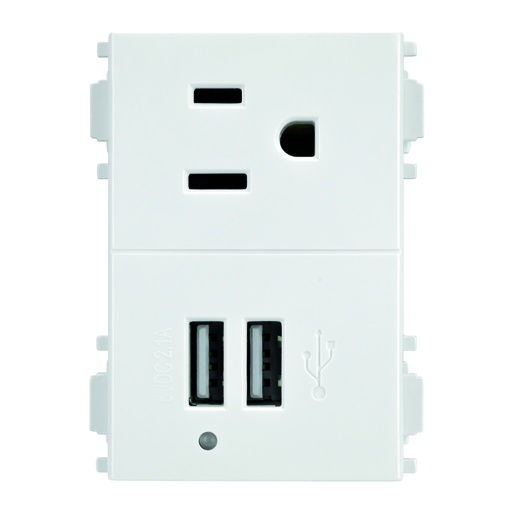 [E90317] CONTACTO 2P+T + 2 TOMAS USB 2.1A 3 MOD