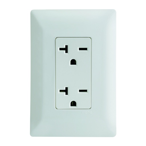 [E90323] CONTACTO DUPLEX COMERCIAL NEMA 6-20R (CHINO) C/ PLACA BLANCA