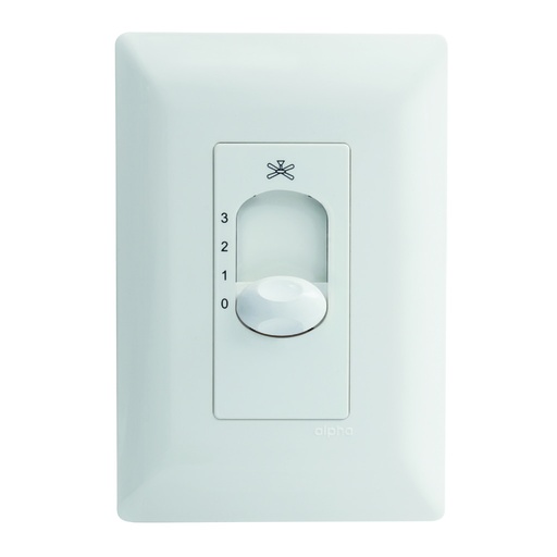 [E90331] CONTROL DE VENTILADOR DESLIZABLE C/ PLACA  BLANCA
