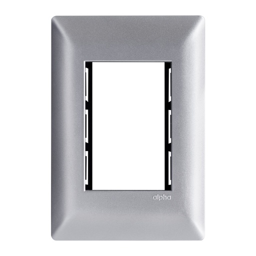 [E913ALM] PLACA  3 VENTANAS METALIZADO ALUMINIO