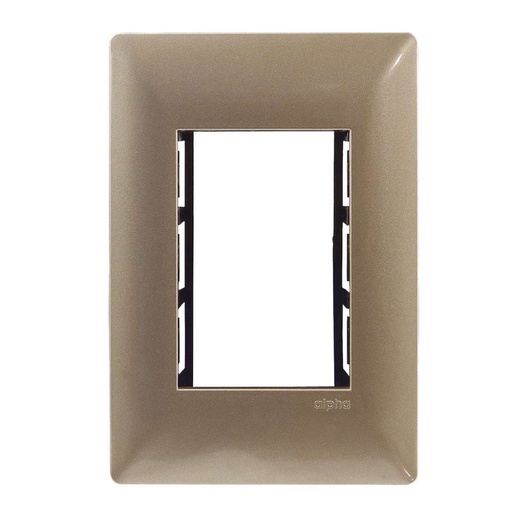 [E913CHM] PLACA  3 VENTANAS METALIZADO CHAMPAGNE