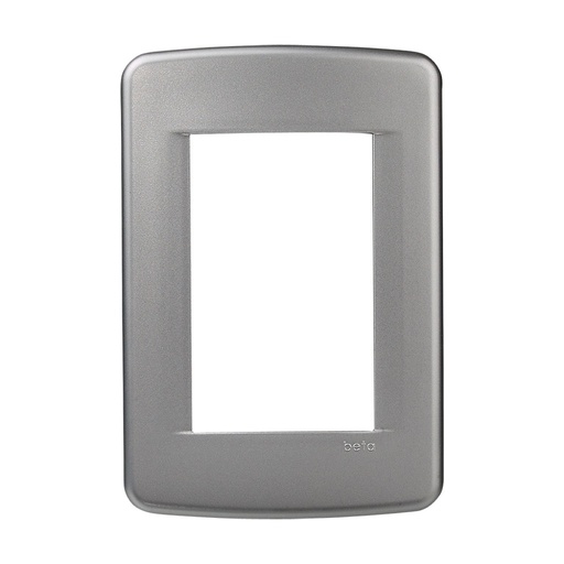 [655MA] PLACA BETA 3 VENTANAS METALIZ ALUMINIO