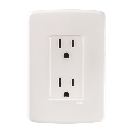 [65125RM] CONTACTO DUPLEX ECONOMICO 2P + T C/ PLACA MARFIL BETA