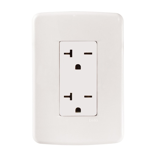 [65123RM] CONTACTO DUPLEX COMERCIAL NEMA 6-20R (CHINO) C/ PLACA MARFIL BETA