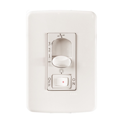 [65199RM] CONTROL DE VENTILADOR / LUZ DESLIZABLE / NO DIMMER C/PLACA  BLANCA
