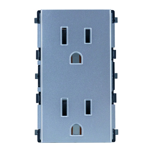 [HC-E70310-MS] CONTACTO DUPLEX 2P+T 3 MOD METAL SATIN