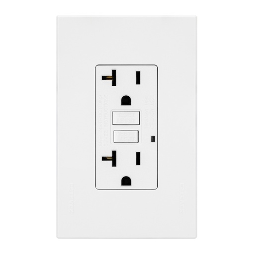 [HC-E70329-BL] CONTACTO DUPLEX 2P+T FALLA TIERRA (GFCI) C/ PLACA BLANCA