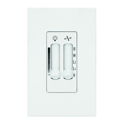 [HC-E70332-BL] CONTROL DE VENTILADOR + LUZ DESLIZABLE C/ PLACA BLANCA