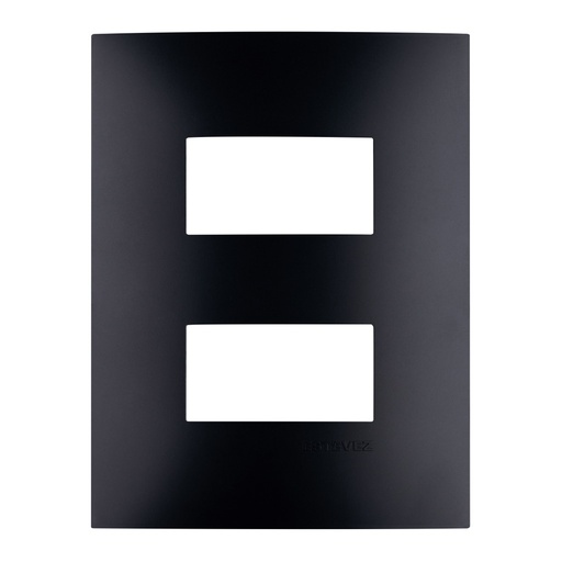 [HC-E613NC2] PLACA 2 VENTANAS NEGRO CARBONCILLO