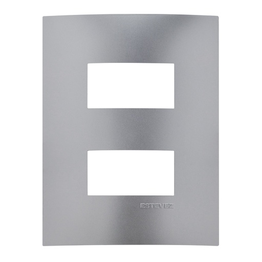 [HC-E613TM2] PLACA 2 VENTANAS TITANIO MATE