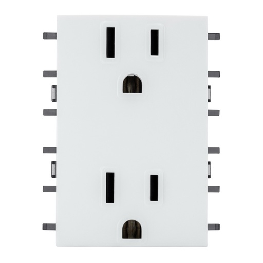 [HC-E60310] CONTACTO DUPLEX 2P+T 3 MOD BLANCO TIZA