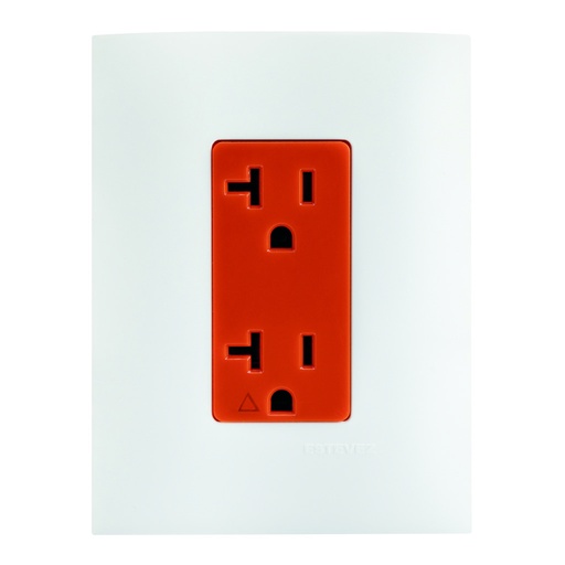 [HC-E60327] CONTACTO DUPLEX 2P+T TIERRA AISLADA (IG) C/PLACA BLANCO TIZA