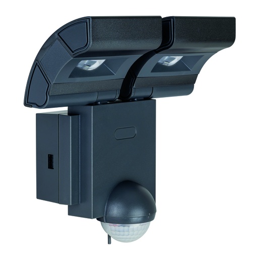 [A-326] BRIO PROYECTOR DOBLE 2 LED X 6W CON SENSOR PIR NEGRO ESTEVEZ