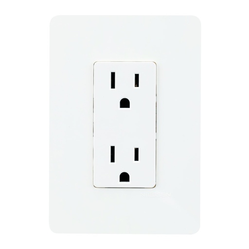 [N1325-BL] CONTACTO DUPLEX ECONOMICO 2P + T C/ PLACA UNNO BLANCO