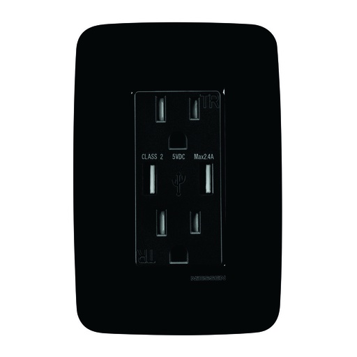 [N0330-NG] CONTACTO DòPLEX 2P+T C/2 USB-A C/PLACA