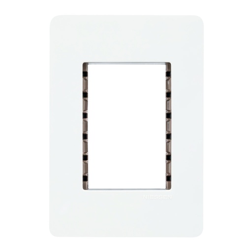 [N1373-BL-CT] PLACA BLANCA DE 2 MODULOS CHASIS CHOCOLATE NIESSEN SERIE U